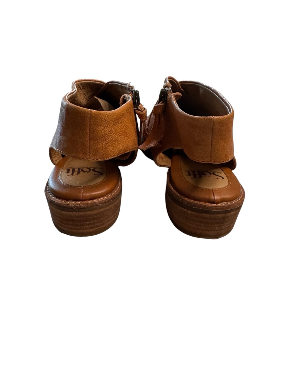 Sofft Natalia SF0041900 Women 8.5 Luggage Leather Slip-On Open Toe Sandals - Picture 6 of 9